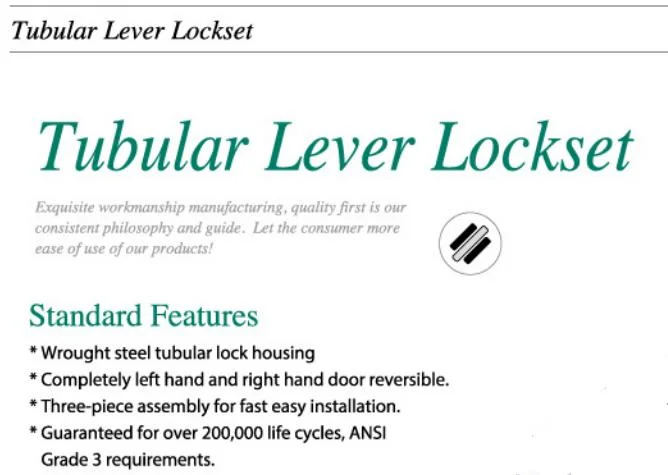 6971ab Door Lock, Tubular Lever Lock, Lever Lockset, Door Hardware, Antique Brass